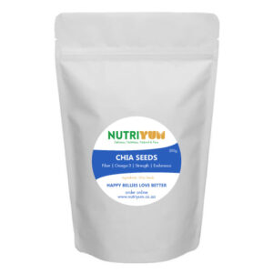 Buy chia seeds online from Nutriyum in resealable pouch available in South Africa